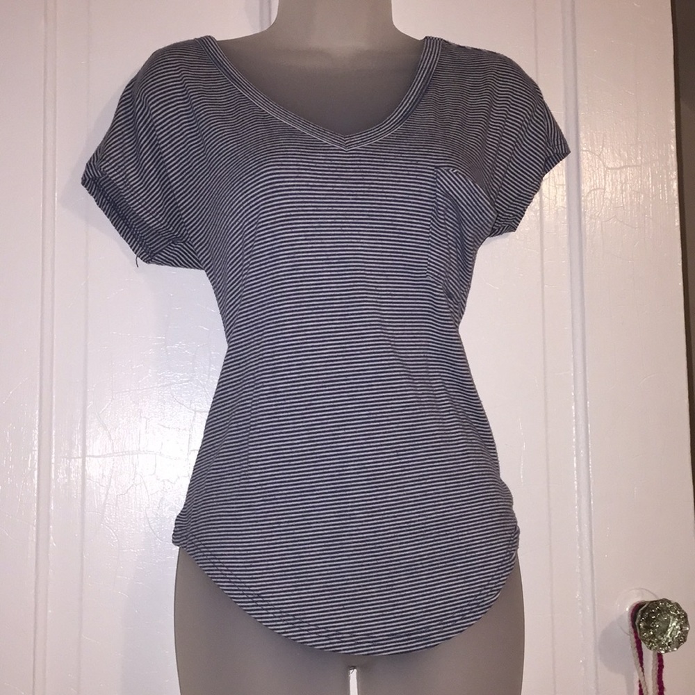 Loose fitting striped tee shirt